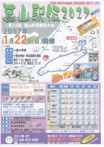 2017年1月22日（日）第32回 葉山駅伝　詳細情報