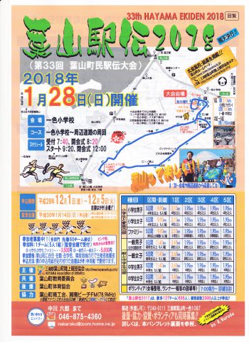 2018年1月28日（日）第33回 葉山駅伝　詳細情報