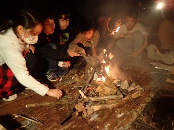 「しぜん」木曜日、金曜日　焚火ワーク